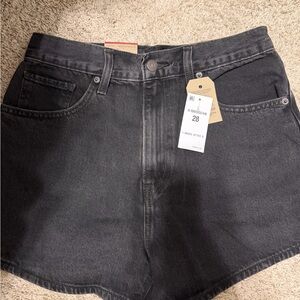 Levi's Black High-Waisted Mom Shorts